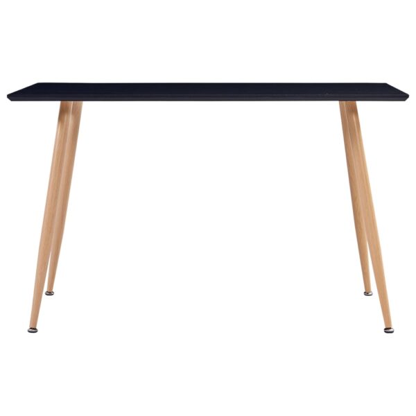 vidaXL Dining Table Black and Oak 47.2"x23.6"x29.1" MDF - Image 2