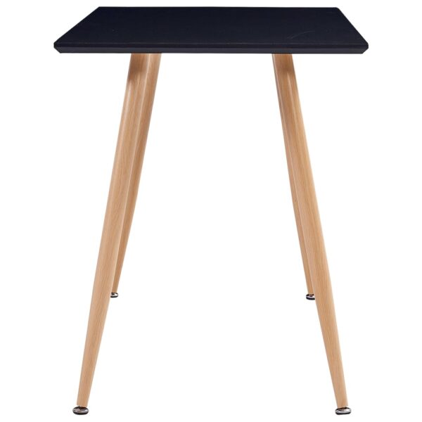 vidaXL Dining Table Black and Oak 47.2"x23.6"x29.1" MDF - Image 3