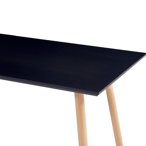 vidaXL Dining Table Black and Oak 47.2"x23.6"x29.1" MDF - Image 4