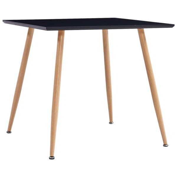 vidaXL Dining Table Black and Oak 31.7"x31.7"x28.7" MDF