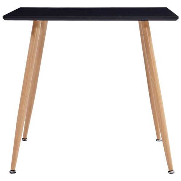 vidaXL Dining Table Black and Oak 31.7"x31.7"x28.7" MDF - Image 2