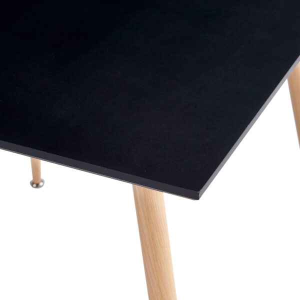 vidaXL Dining Table Black and Oak 31.7"x31.7"x28.7" MDF - Image 3