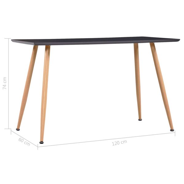 vidaXL Dining Table Gray and Oak 47.2"x23.6"x29.1" MDF - Image 6