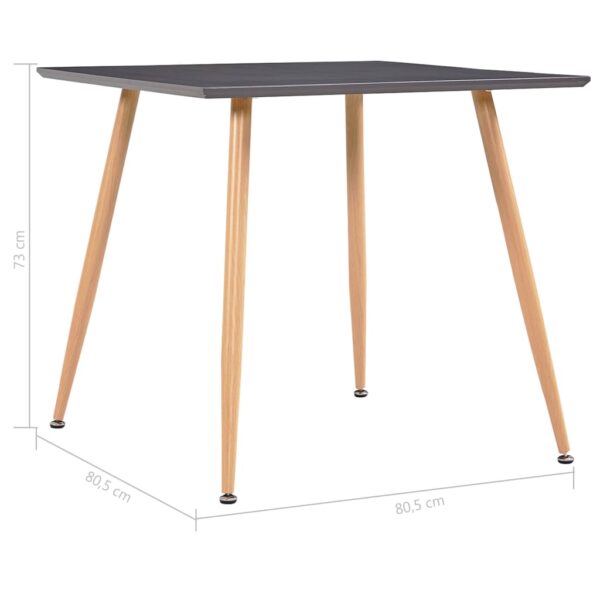 vidaXL Dining Table Gray and Oak 31.7"x31.7"x28.7" MDF - Image 5