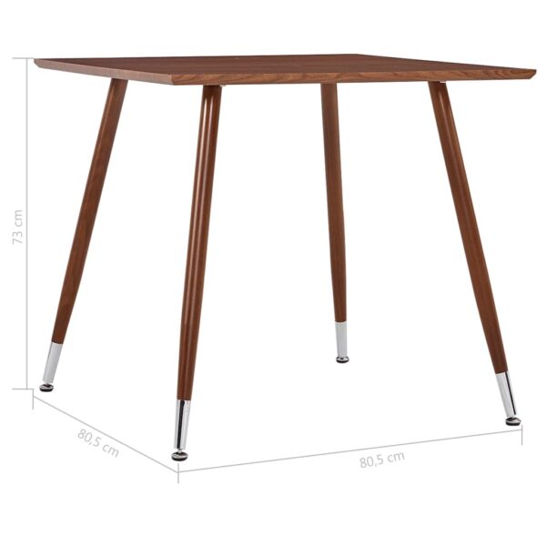 vidaXL Dining Table Brown 31.7"x31.7"x28.7" MDF - Image 5