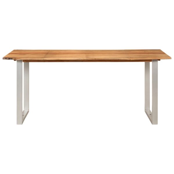 vidaXL Dining Table 70.9"x35.4"x29.9" Solid Acacia Wood - Image 2