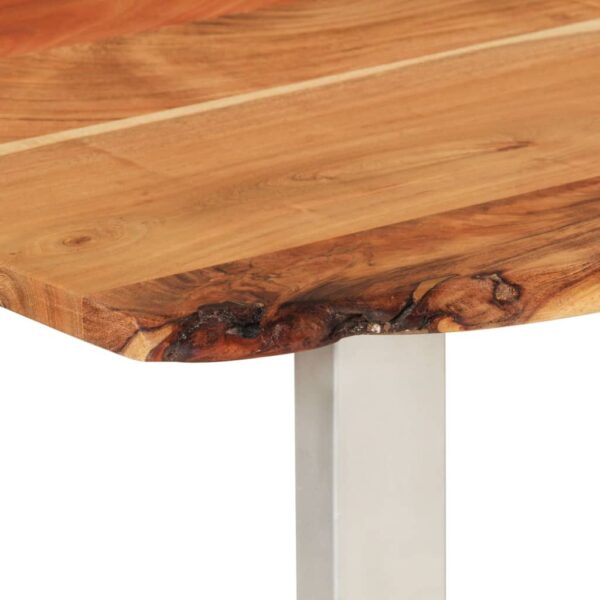 vidaXL Dining Table 70.9"x35.4"x29.9" Solid Acacia Wood - Image 5