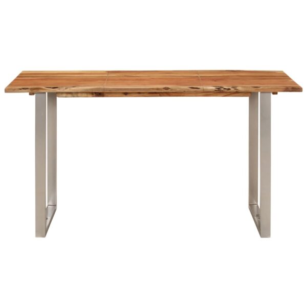 vidaXL Dining Table 55.1"x27.6"x29.9" Solid Acacia Wood - Image 2