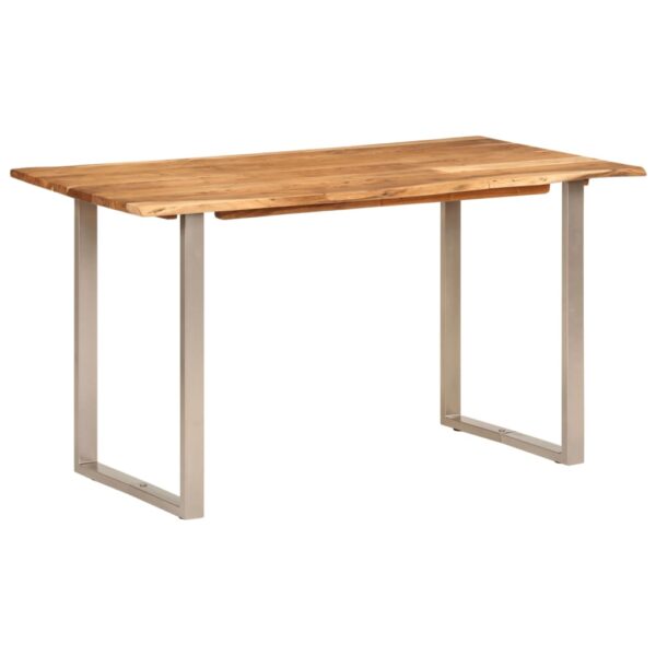 vidaXL Dining Table 55.1"x27.6"x29.9" Solid Acacia Wood - Image 11