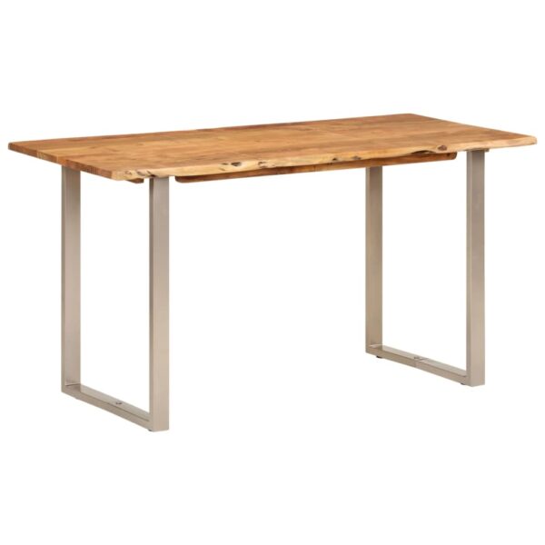 vidaXL Dining Table 55.1"x27.6"x29.9" Solid Acacia Wood - Image 9