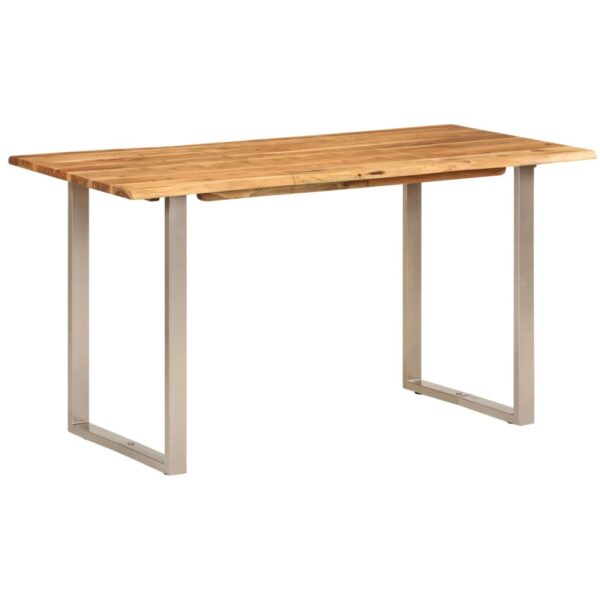 vidaXL Dining Table 55.1"x27.6"x29.9" Solid Acacia Wood - Image 10