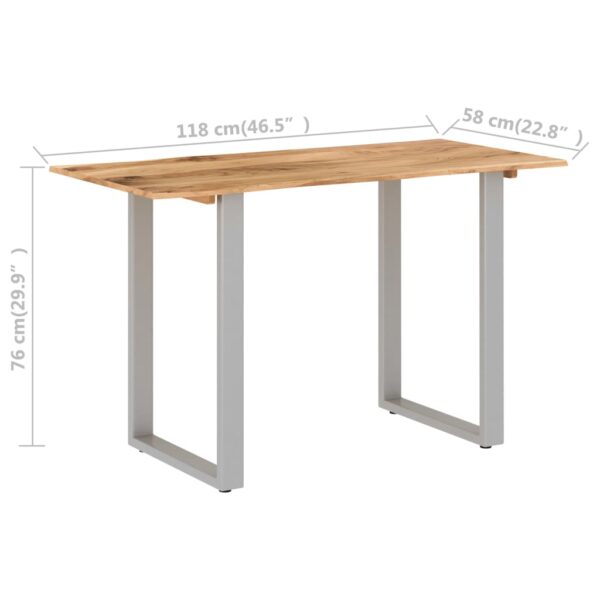 vidaXL Dining Table 46.5"x22.8"x29.9" Solid Acacia Wood - Image 7