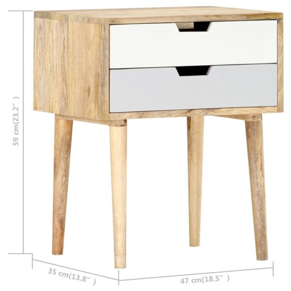 vidaXL Bedside Cabinet 18.5"x13.8"x23.2" Solid Mango Wood - Image 6