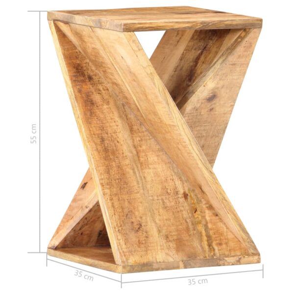 vidaXL Side Table 13.8"x13.8"x21.7" Solid Mango Wood - Image 4