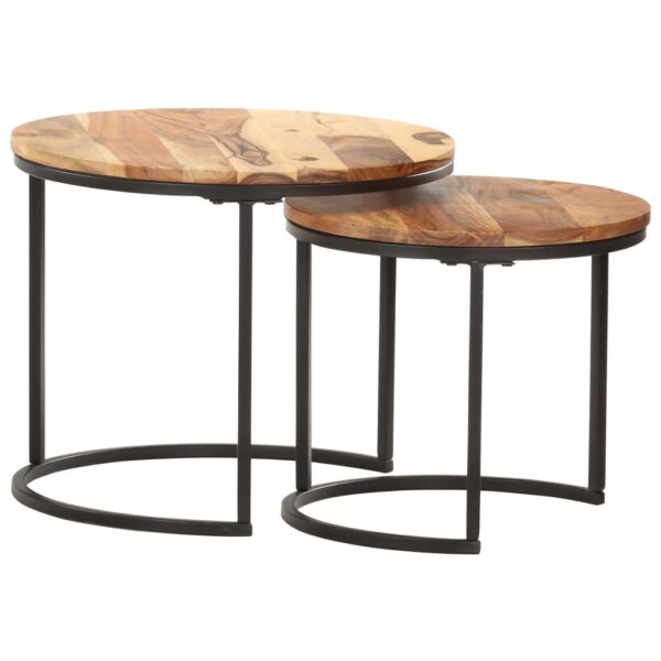 vidaXL Nesting Tables 2 pcs Solid Acacia Wood - Image 5