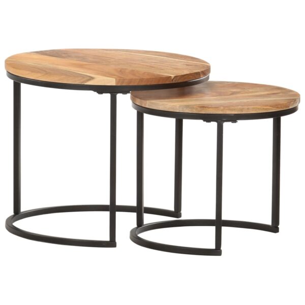 vidaXL Nesting Tables 2 pcs Solid Acacia Wood - Image 6