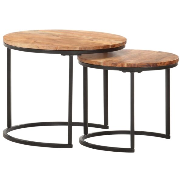 vidaXL Nesting Tables 2 pcs Solid Acacia Wood - Image 7