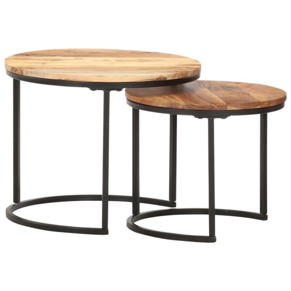 vidaXL Nesting Tables 2 pcs Solid Acacia Wood - Image 8