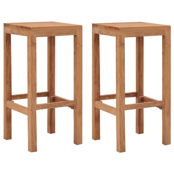 vidaXL Bar Stools 2 pcs Solid Wood Teak