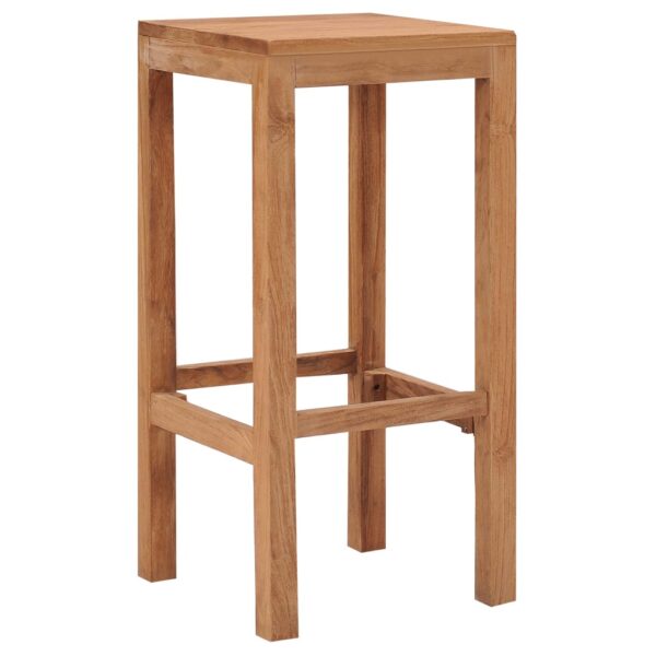 vidaXL Bar Stools 2 pcs Solid Wood Teak - Image 2