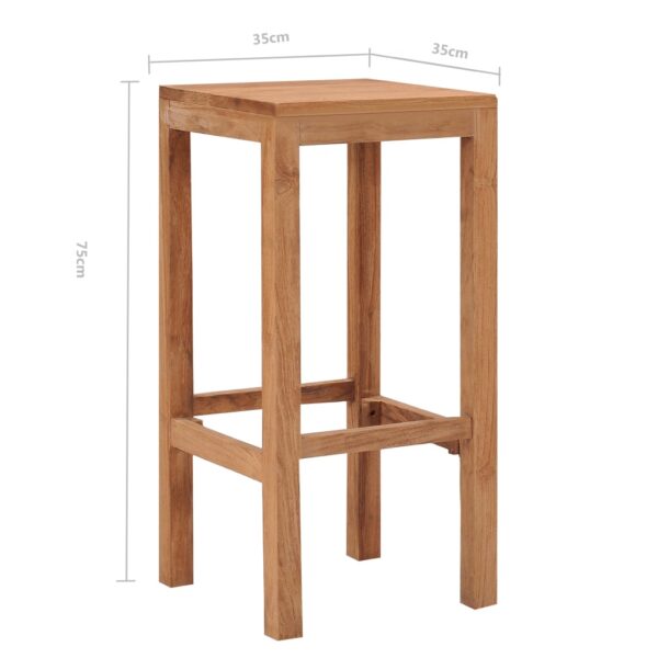 vidaXL Bar Stools 2 pcs Solid Wood Teak - Image 6