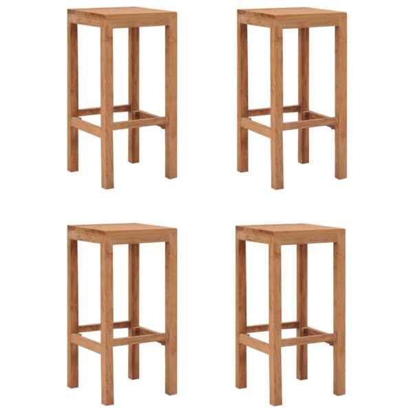 vidaXL Bar Stools 4 pcs Solid Wood Teak