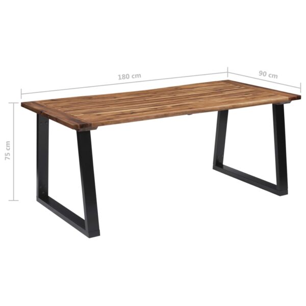 vidaXL Dining Table Solid Acacia Wood 70.9"x35.4" - Image 7