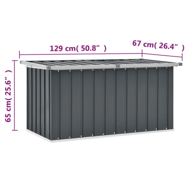 vidaXL Patio Storage Box Gray 50.8"x26.4"x25.6" - Image 8