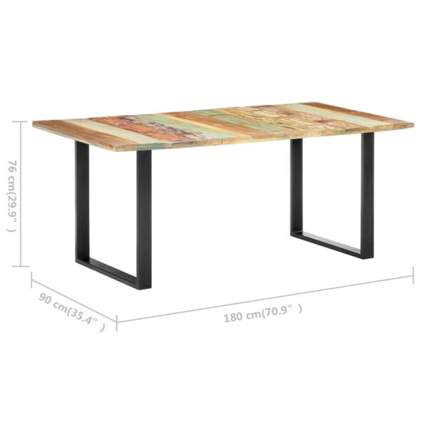 vidaXL Dining Table 70.9"x35.4"x29.9" Solid Reclaimed Wood - Image 7