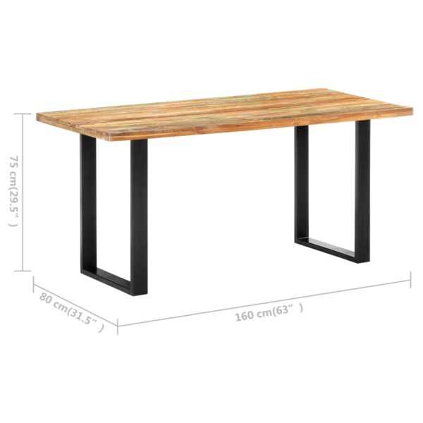 vidaXL Dining Table 63"x31.5"x29.5" Solid Reclaimed Wood - Image 7