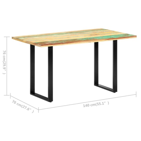 vidaXL Dining Table 55.1"x27.6"x29.9" Solid Reclaimed Wood - Image 7