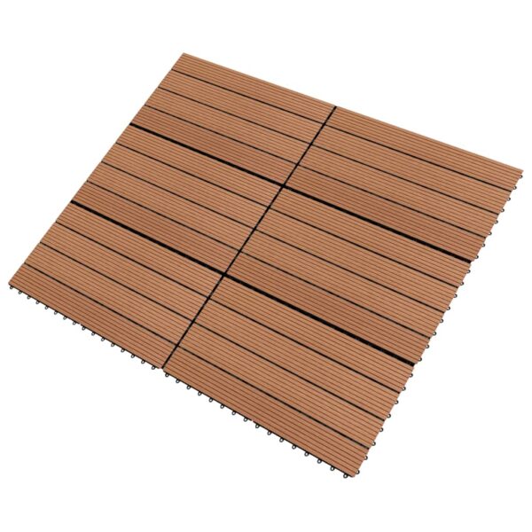 vidaXL WPC Tiles 23.6"x11.8" 6 pcs 10.8ftÂ² Brown - Image 2