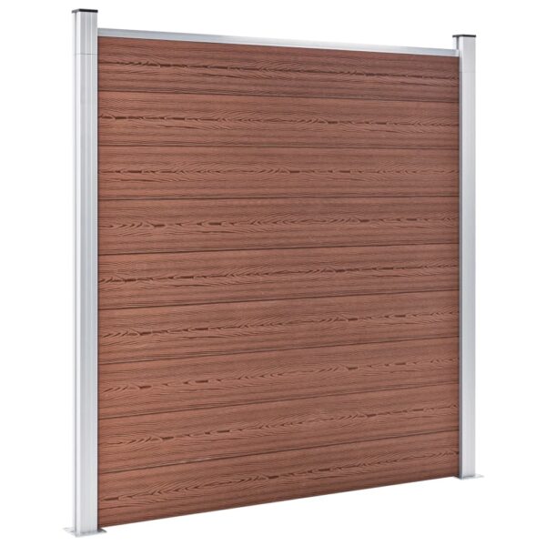 vidaXL Garden Fence WPC 70.9"x73.2" Brown - Image 3