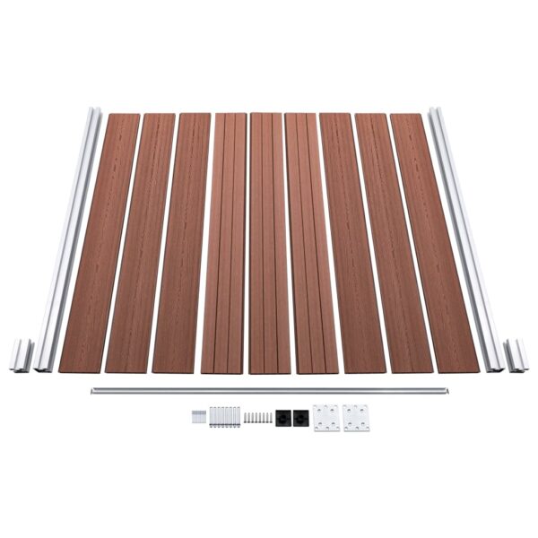 vidaXL Garden Fence WPC 70.9"x73.2" Brown - Image 8