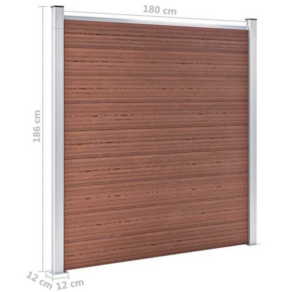 vidaXL Garden Fence WPC 70.9"x73.2" Brown - Image 9