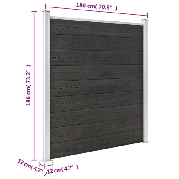 vidaXL Garden Fence WPC 70.9"x73.2" Gray - Image 9