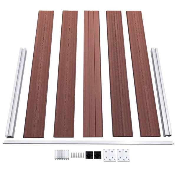 vidaXL Garden Fence WPC 70.9"x41.3" Brown - Image 6