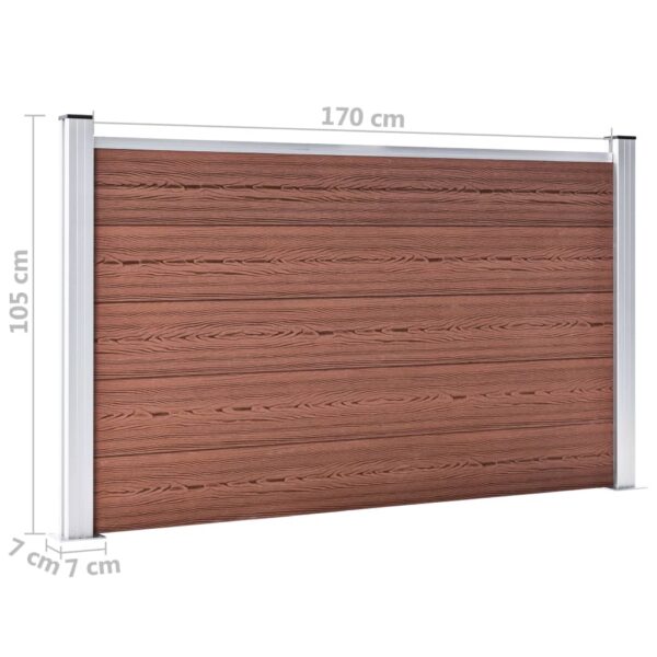 vidaXL Garden Fence WPC 70.9"x41.3" Brown - Image 9