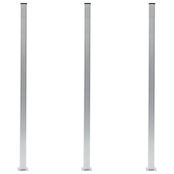 vidaXL Fence Posts 3 pcs Aluminum 72.8"