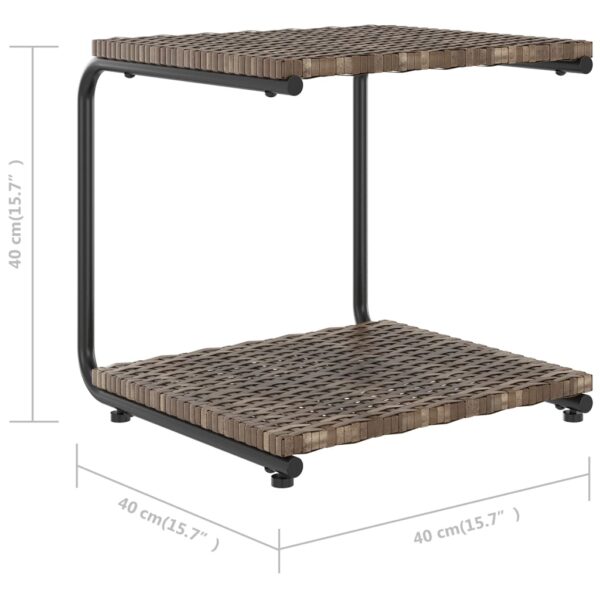 vidaXL 2-Person Patio Sun Bed with Cushions Poly Rattan Brown - Image 9