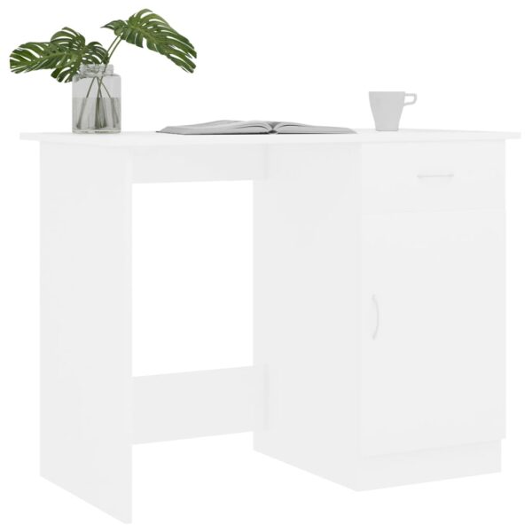 vidaXL Desk White 39.4"x19.7"x29.9" Engineered Wood - Image 3