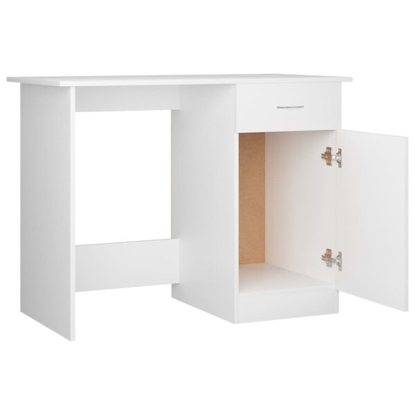 vidaXL Desk White 39.4"x19.7"x29.9" Engineered Wood - Image 5