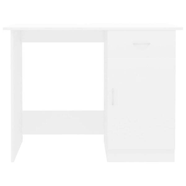 vidaXL Desk White 39.4"x19.7"x29.9" Engineered Wood - Image 7