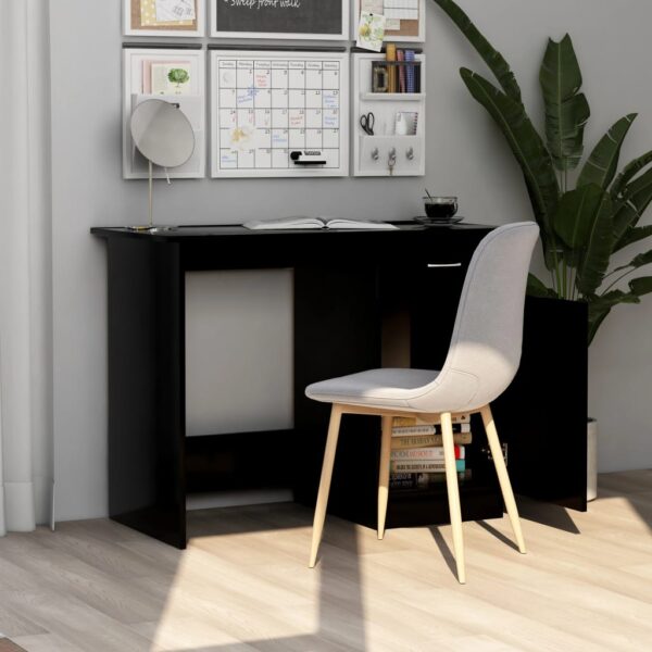 vidaXL Desk Black 39.4"x19.7"x29.9" Engineered Wood - Image 4