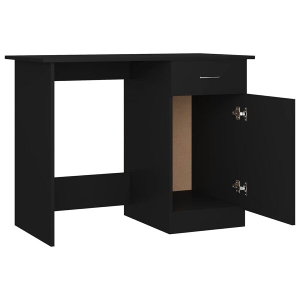 vidaXL Desk Black 39.4"x19.7"x29.9" Engineered Wood - Image 5