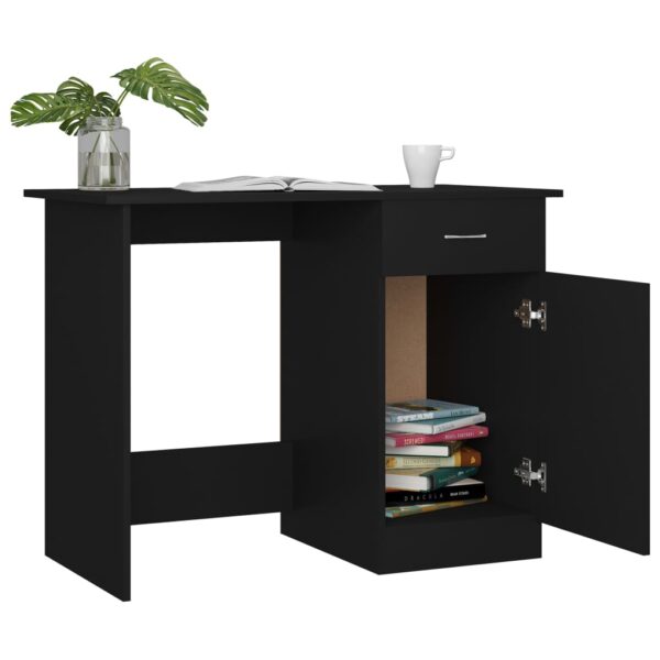 vidaXL Desk Black 39.4"x19.7"x29.9" Engineered Wood - Image 6