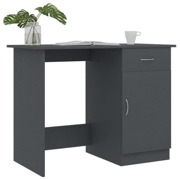 vidaXL Desk Gray 39.4"x19.7"x29.9" Engineered Wood - Image 6