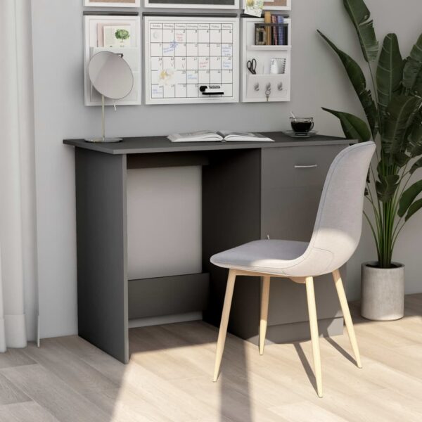 vidaXL Desk Gray 39.4"x19.7"x29.9" Engineered Wood