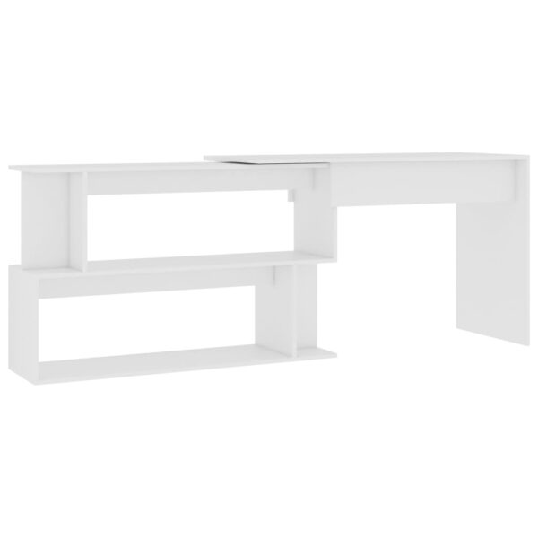 vidaXL Corner Desk White 78.7"x19.7"x29.9" Engineered Wood - Image 2