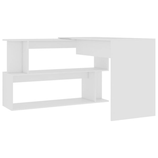 vidaXL Corner Desk White 78.7"x19.7"x29.9" Engineered Wood - Image 4